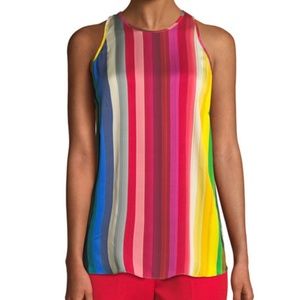 Milly Rainbow Print Marie Top (Size 10)